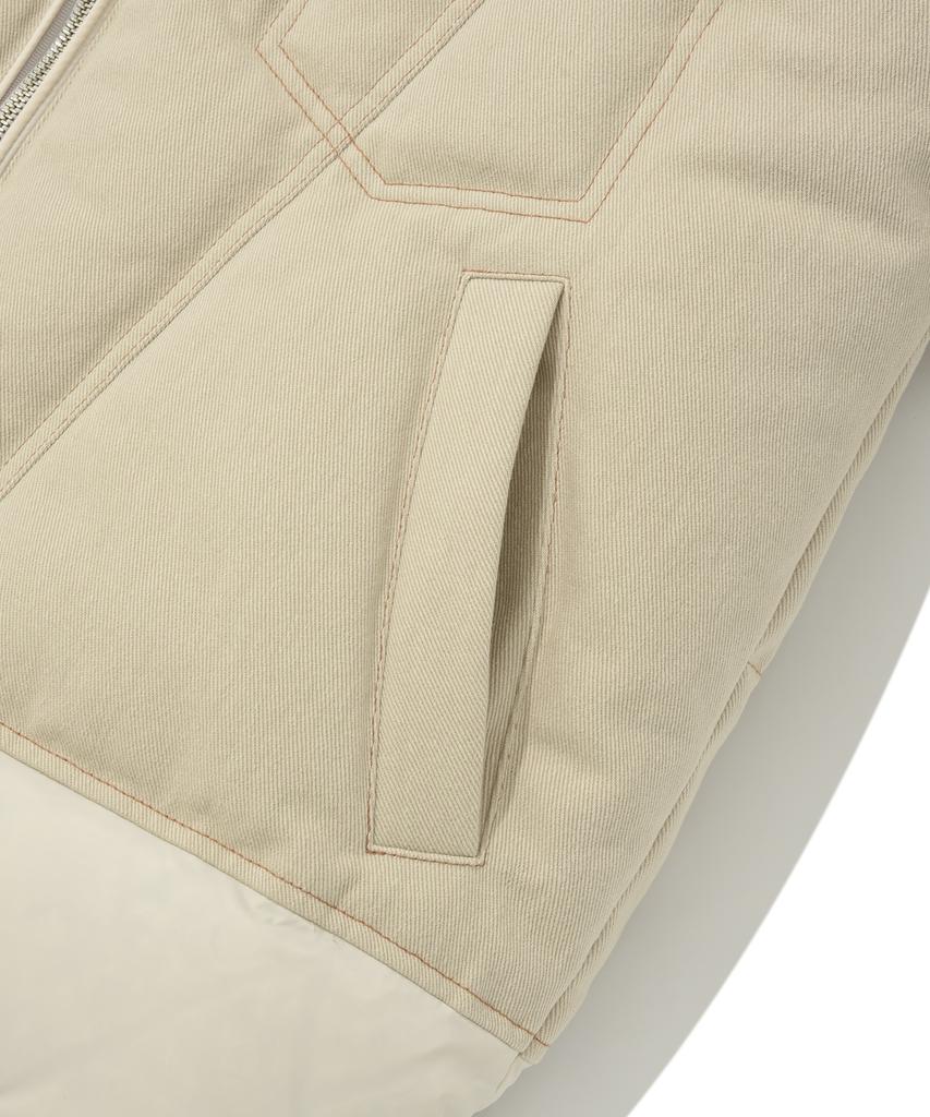 Covernat Trucker Hoodie Short Puffer Ivory