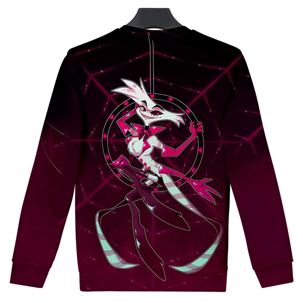 Women Men's Hazbin Hotel Anime Print Hoodies Round Neck Hooded Sweatshirts Man Travel Pullover Male Top Streetwear Outdoor Tracksuit