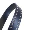 Trendy Punk Rivet Belts Double Hole Eyelet Grommet Buckle Waist Belt Casual PU Leather Waistband