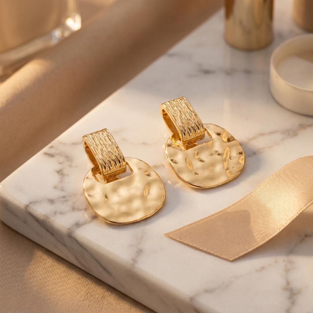 Elegant Square Ear Clips Light Luxury Women Earrings Trendy Water Ripple Ear Clips Special Events