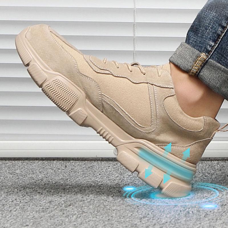 Oulylan Fashion Work Shoes Steel Toe Cap Sneakers Man Anti Shock Protective Boots Men Lightweight Breathable Safety Shoes