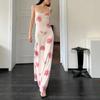 Fairycore Grunge Elegant Midi Dress Women Y2k Vintage Streetwear Spaghetti Strap High Waist Florals Printed Party Dress Female