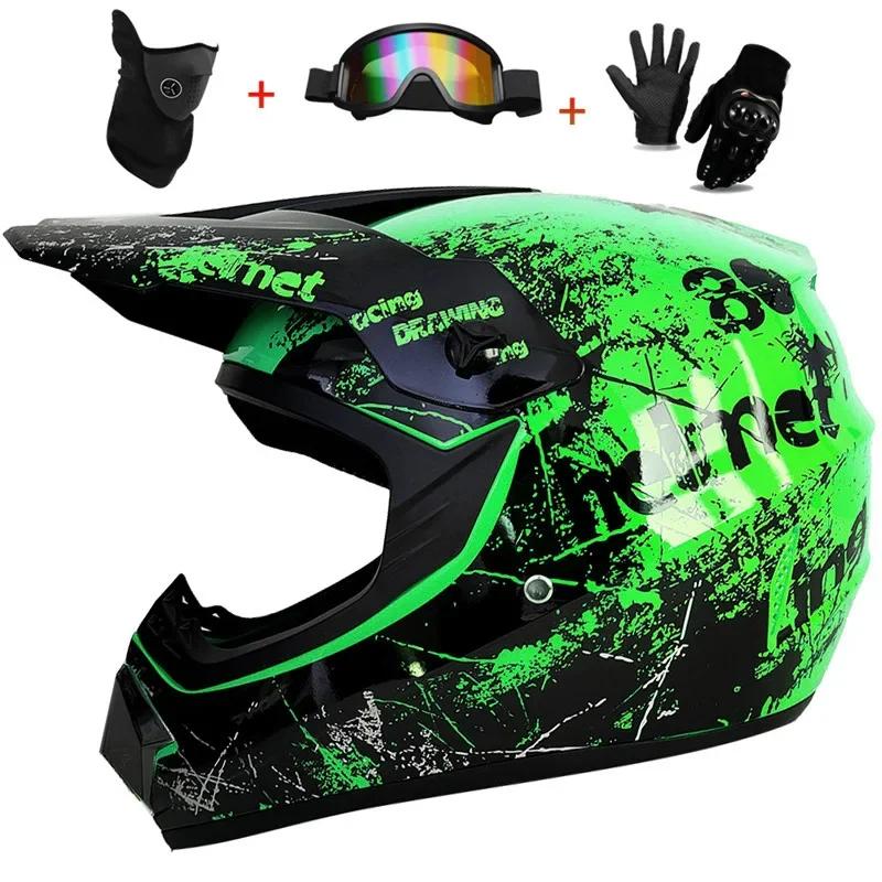 3 Gifts Full Face Motorcycle Helmet Off-road Motorbike Send Cross Capacete Motocross Casco Helmets Riding Motorcycle Helmet