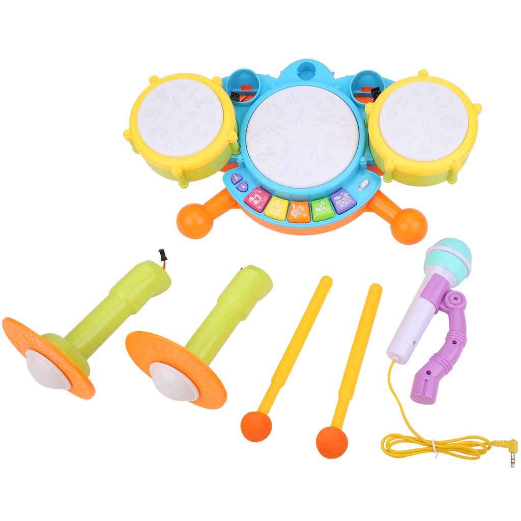 Музыкальные инструменты Игрушки барабаны Дети Раннее обучение Обучающие электронные игрушки барабаны Набор Желтый