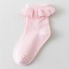 Kids Girl Sock Princess Ruffle Solid Color Calf Sock for Baby Girl Spring Autumn Cotton Soft Frilly Children Girl Sock Clothes