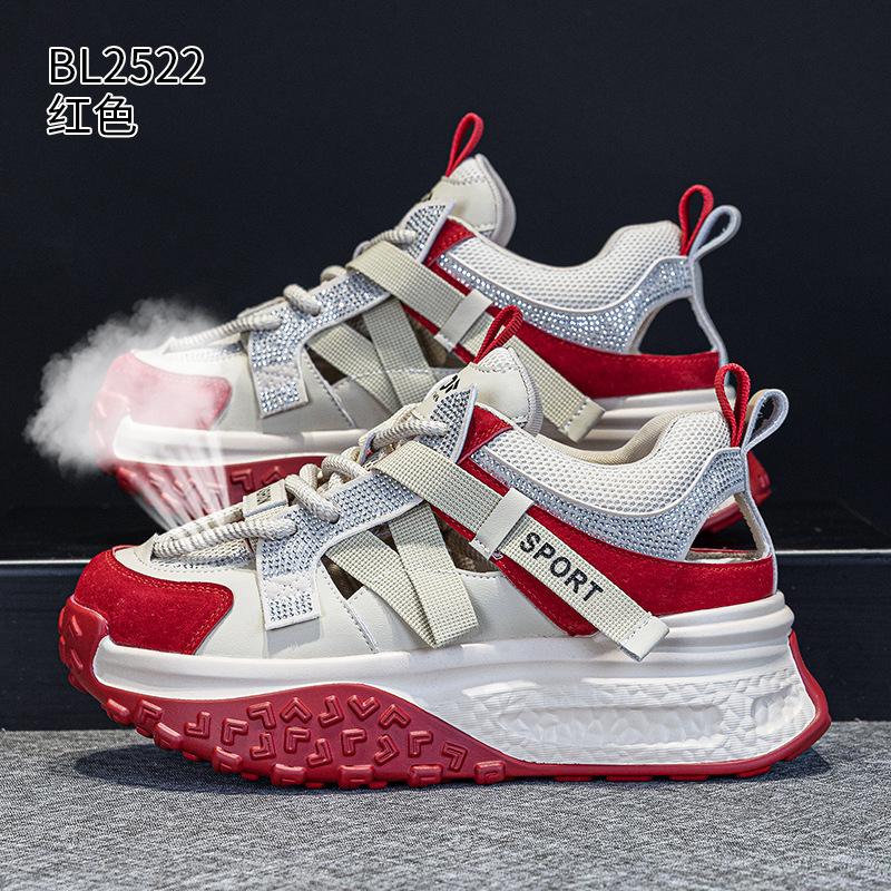 Thick-soled hollow dad shoes New mesh student Forrest Gump breathable thin sports and leisure shoes in summer