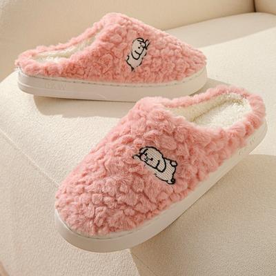 Хлопковые тапочки женские зимние новые домашние комнатные на толстой подошве бытовые пушистые тапочки женские зимние