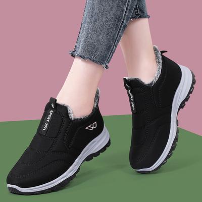 Зимние бархатные утепленные теплые прогулочные туфли женские нескользящие туфли на мягкой подошве женские рабочие туфли