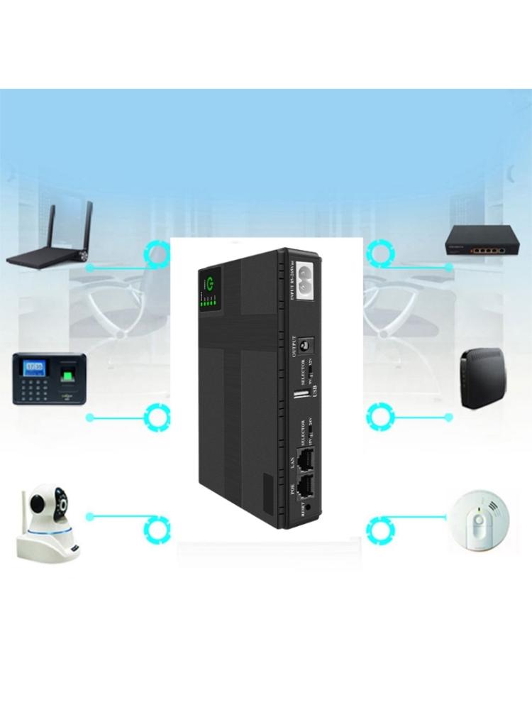 10400mAh UPS 5V 9V 12V Battery Backup Portable Uninterruptible Power Supply Unit for Wifi Router Attendance Machine