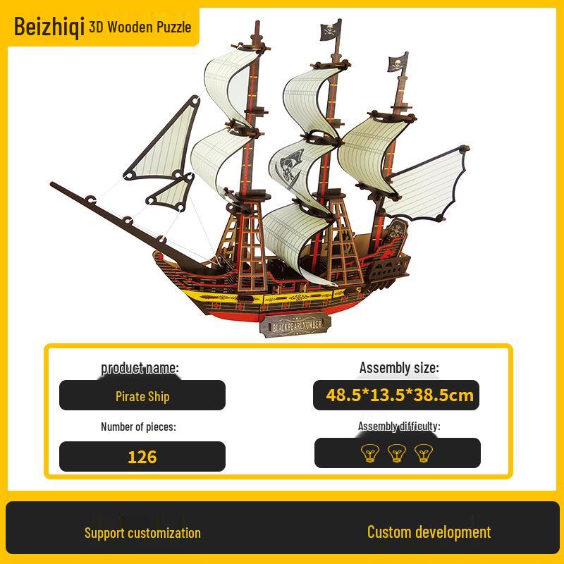 Beizhiqi 3D деревянная парусная лодка-головоломка, модель игрушки