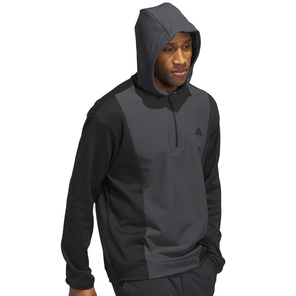 Куртка для гольфа с капюшоном на молнии с короткими рукавами, черная [Adidas Golf] COLD.RDY, мужская