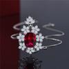 New 2022 Wedding Necklace for Women Luxury Red/White Cubic Zirconia Bridal Marriage Ceremony Party Pendant Necklace Jewelry