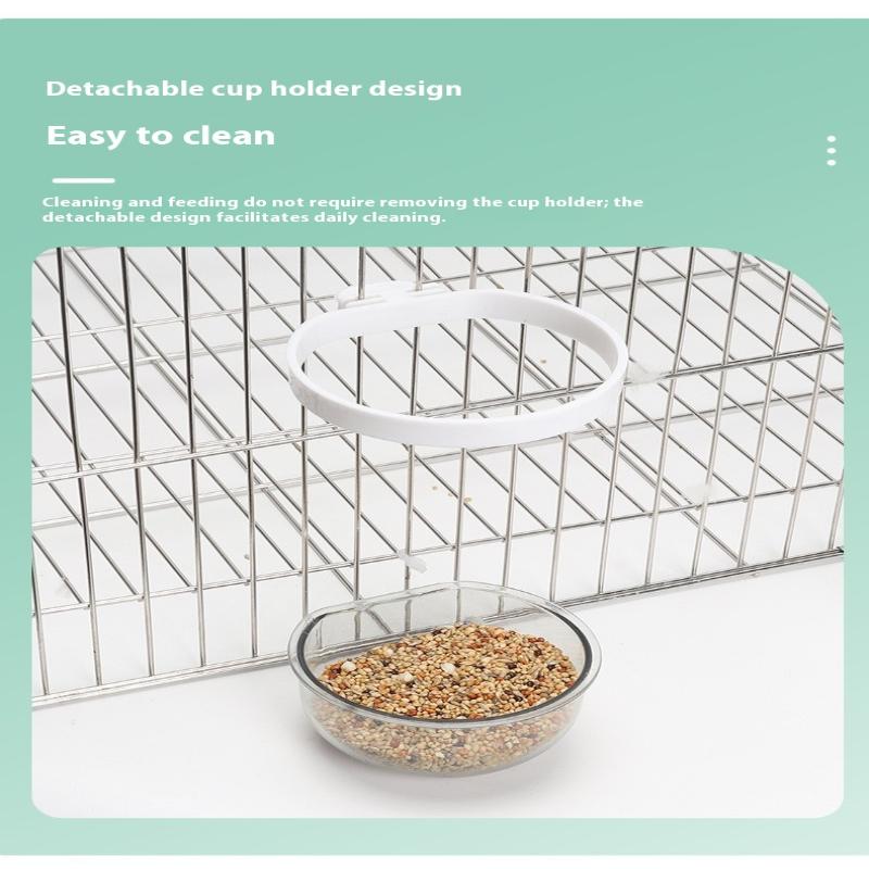 Миска для кормления птиц Съемная прозрачная миска Пластиковая кормушка для клетки Удобная подвесная кормушка для семян и воды для попугаев