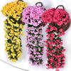 2pcs Artificial Wisteria Wreaths Hanging Flowers Bunch, Fake Plants for Garden Wall Wedding Inside Home Door Decoration