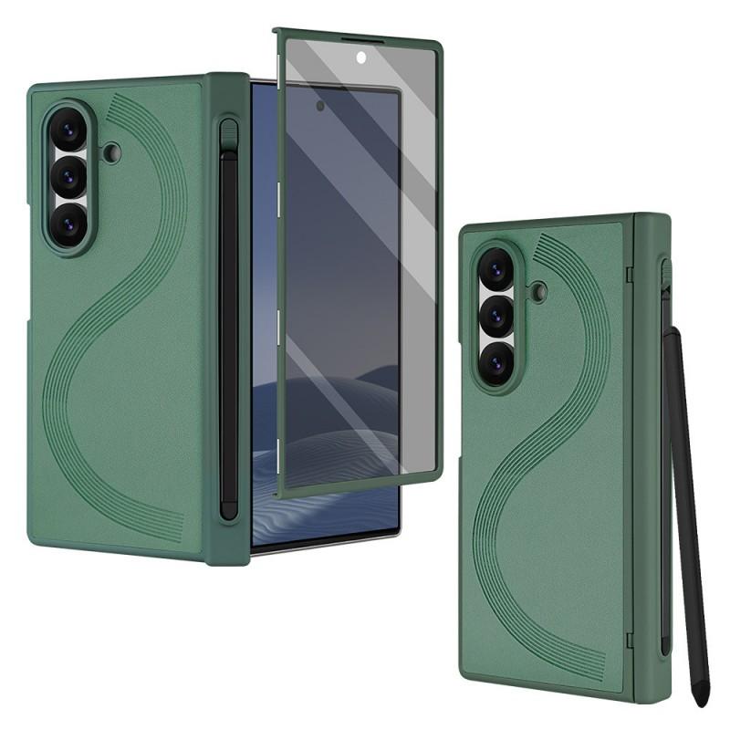 Magnetic Snap Case Galaxy Z Fold7 Fold6 With Stylus Slot Anti-Spy Film Full-Body Shockproof PC Cover