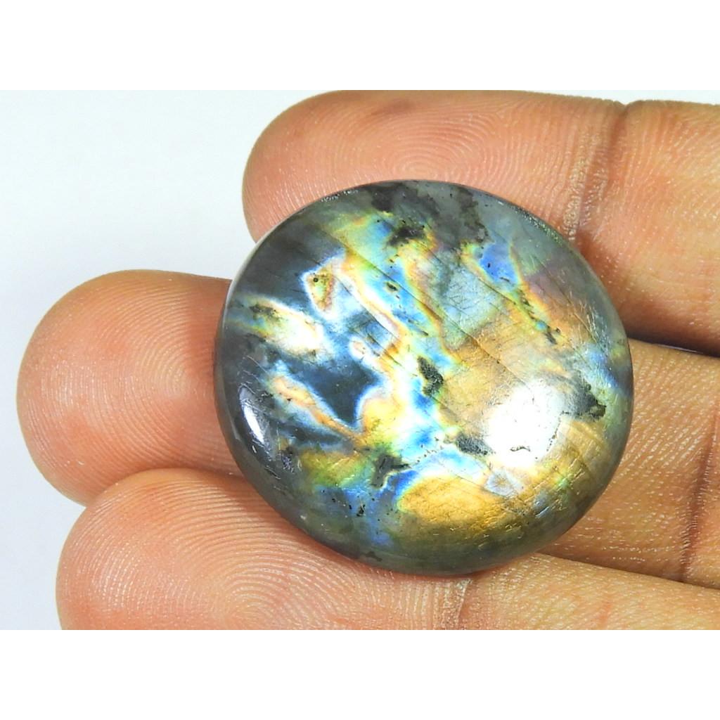 27X27ММ Натуральный Лабрадорит Фиолетовый Спектролит Круглый Кабошон Свободный Драгоценный Камень SK-3264