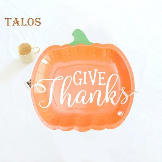 10 шт., бумажные тарелки с тыквой на Хэллоуин, праздничная посуда, маслостойкие обеденные тарелки на Хэллоуин, День Благодарения для вечеринок по сбору урожая