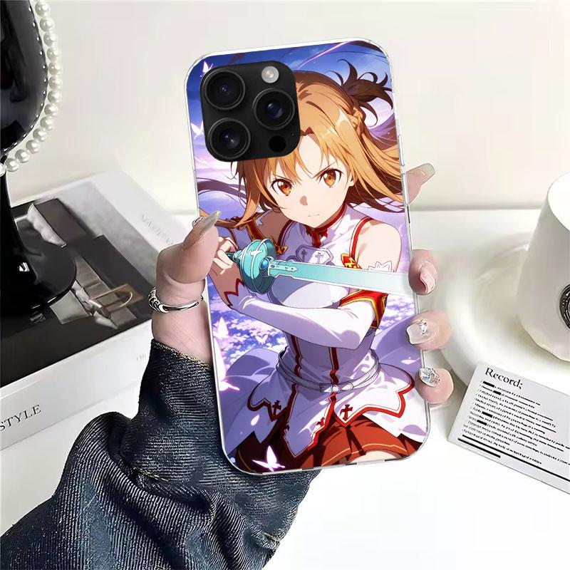 Чехол для телефона Sword Art Online Юки Асуна Мягкий для IPhone 11 17 Air 16E 16 Pro Max 15 + 14 Plus 13 Mini 12 Apple 7 SE 8 Fundas Coq