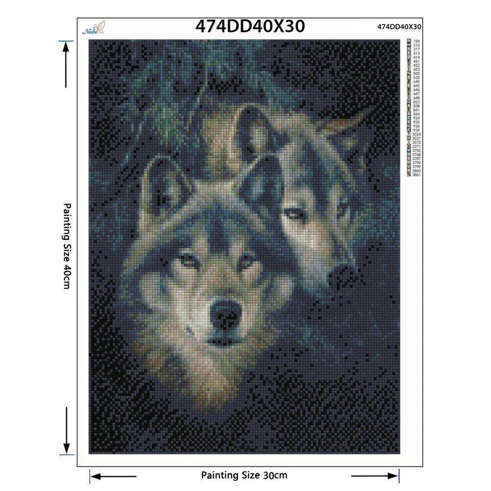 5d Diy Diamond Painting Round Diamond Embroidery Animals Wolf Diamond Round Diamant Painting