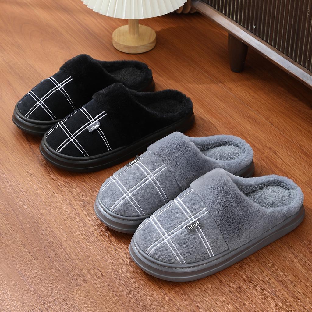 2025 New Winter Cotton Slippers Large Size Home Slippers One Pedal Warm Wool Slippers Thick Bottom Plush Slippers