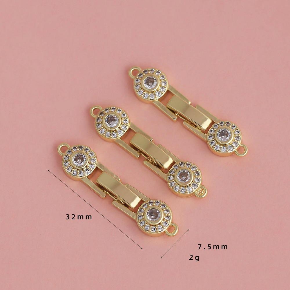 4PCS Inlaid Zircon Bracelet Clasps Brass Material Pearl Clasps Brass Clasps For Bracelet Making