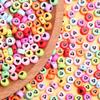 500g 7mm Acrylic Bead Solid Color Necklace Bracelet Making Loose Heart Shape Spacer Beads DIY Jewelry Accessories