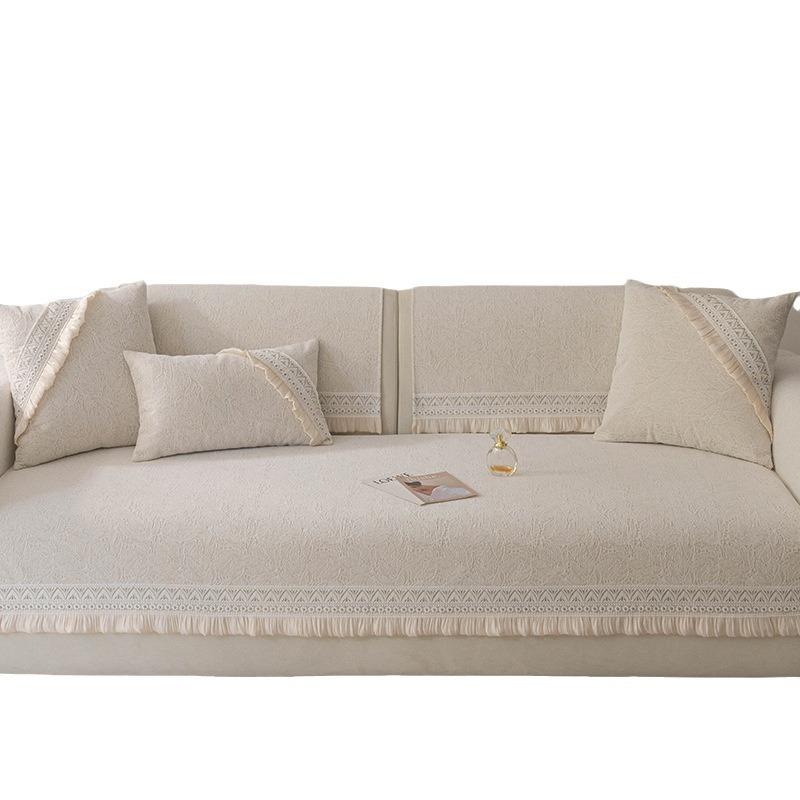 French Sofa Cushion New Four-Season Universal Popular Light Luxury High-End Feeling Cover Cloth Seat Cushion Fixed Non-Slip Cover