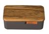 Masakazu Long Rectangular Lunch Box Charcoal D17 Item G.D.S. Single-Tier (Wooden Lid) Size Approx. W11.2 H5.3 No. 52-79826-3
