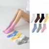 Female Autumn and Winter Pure Color Draw Waist Boneless Exercise Breathable Sweat Absorbing Tube Cotton Socks