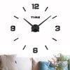 Living Room Black Fancy Large DIY 3D Frameless Acrylic Mirror Sticker Art Home Decor Unique Gift Modern Luxury Wall Clocks  Wall