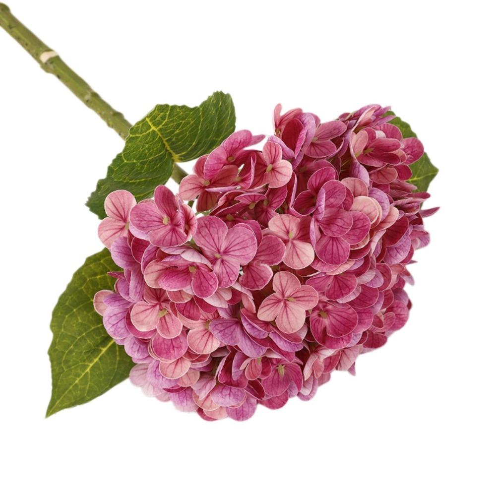 Hydrangea Macrophylla Artificial Hydrangea Flower Green Leaf Real Touch Simulation Colorful Hydrangea Handmade Luxury