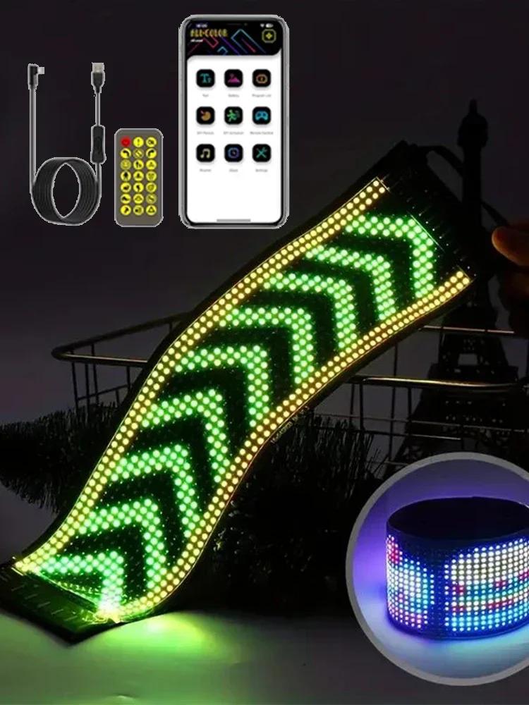 Программируемая светодиодная матричная панель USB 5 В, гибкий бегущий дисплей, дистанционное управление через приложение, экран для анимации текста, для окна автомобиля, магазина, бара