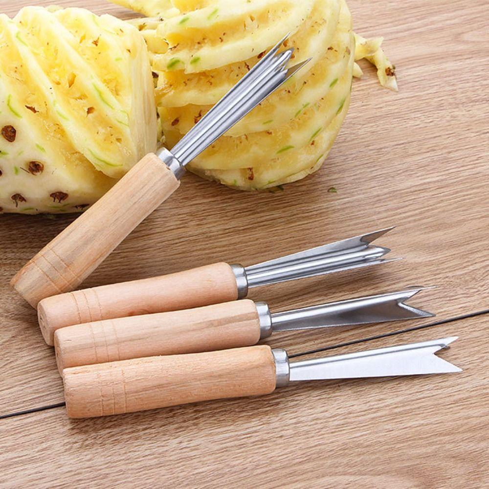 Wooden Handle Pineapple Seed Remover Portable Eye-digging Clip Pineapple Peeler Kitchen