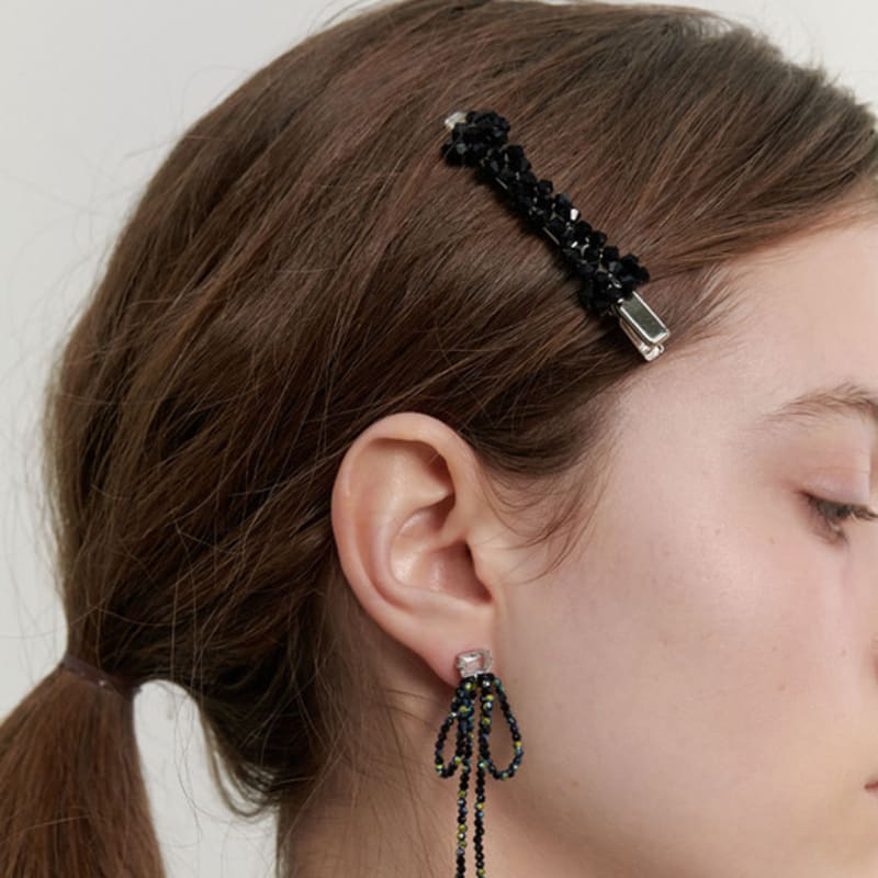 LOVE ME MONSTER Shining Bead Ribbon Hair Pin (L241MHA020)