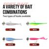 32/88Pcs/Set Soft Fishing Lure Round Head Hook Colorful Fork Curly Needle Paddle Tail