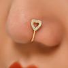 Crystal Butterfly Heart Fake Nose Piercing Clips Steel Nose Rings Nariz Nostril Women Non Pierced Earrings Tragus Helix Jewelry