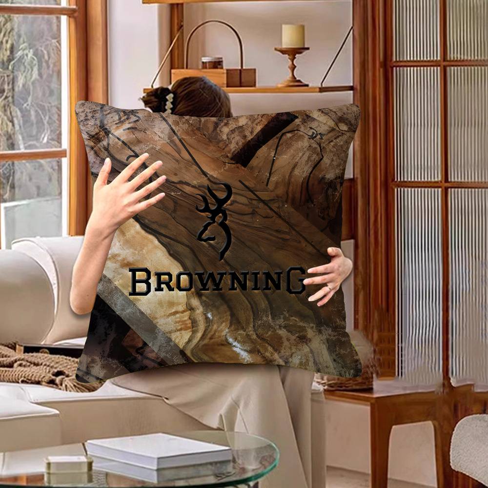 Подушка с логотипом B-Brownings Подарок Декор для дома и офиса Спальня Диван Автомобильная наволочка чехол 45x45