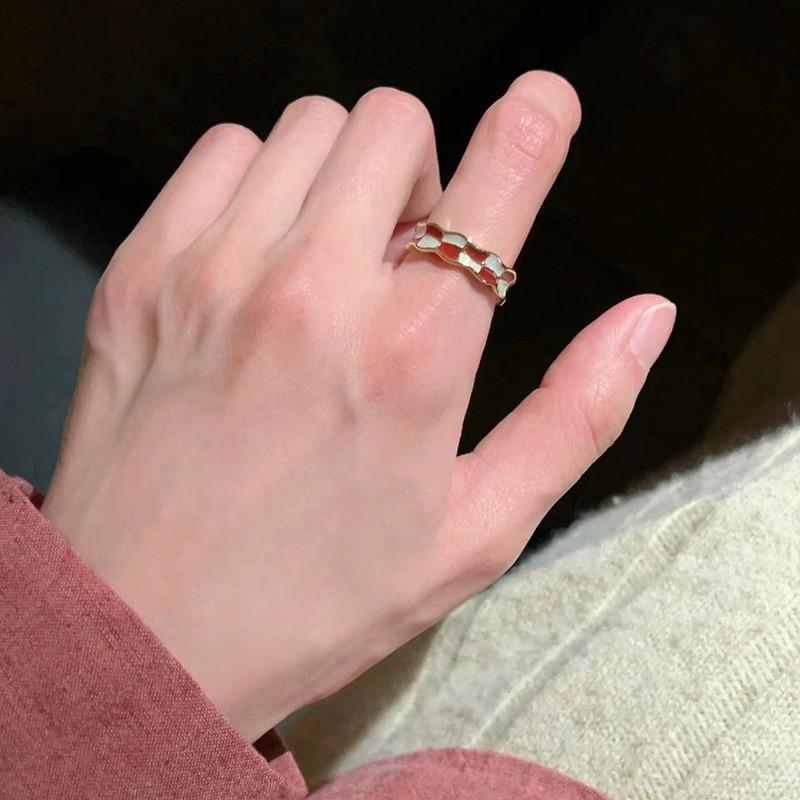 Элегантное перламутровое эмалевое синее кольцо 2025 года для девочек – уникальный, изысканный, легкий роскошный дизайн