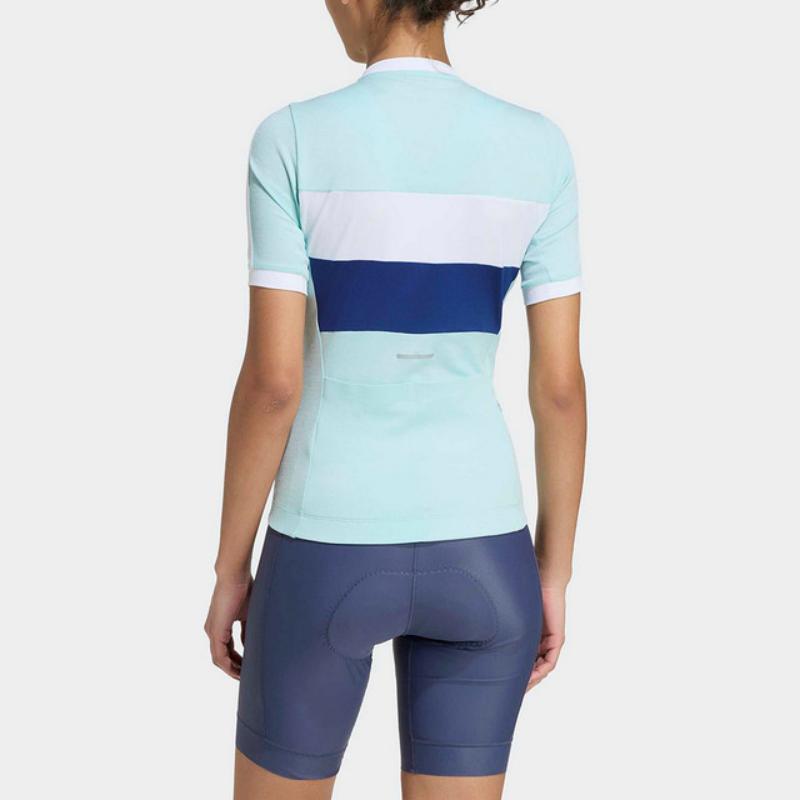 adidas Спортивная футболка с коротким рукавом, воротник-стойка, повседневная, для велоспорта, женская, KB9577