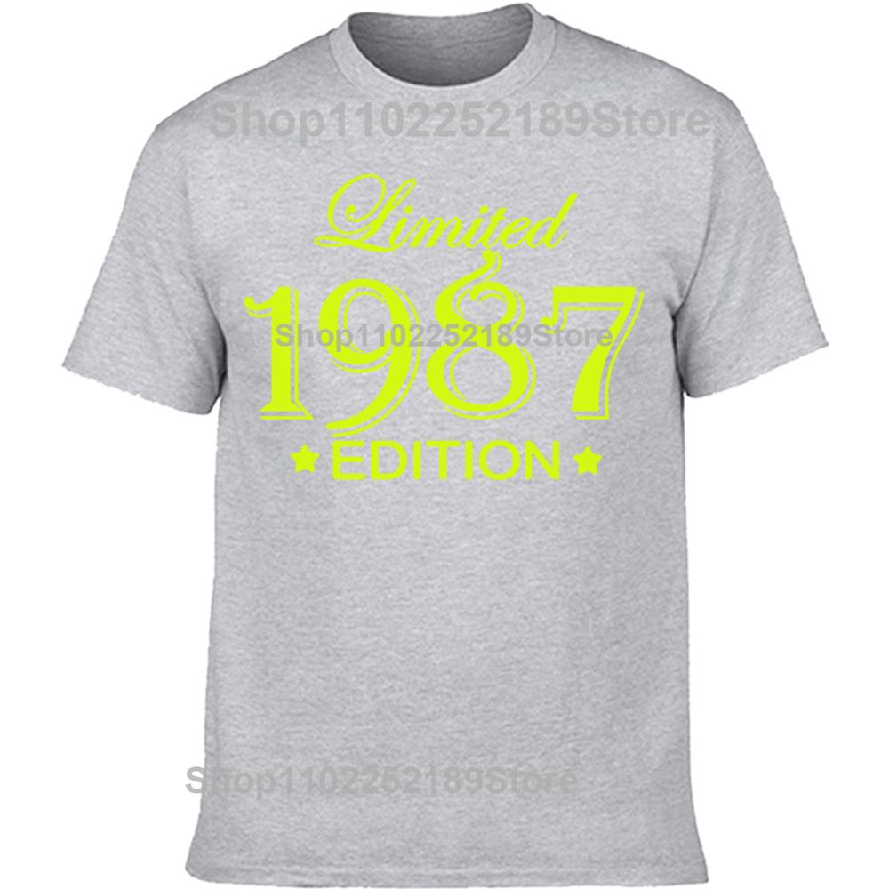 Novelty Awesome 1987 38 Years Old T Shirts Tee Tops Round Neck Short-Sleeve Fashion Tshirt Clothing Casual Basic T-shirts