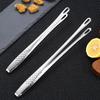 1Pcs Silver Food Tongs 304 Stainless Steel Long Handle Food Clip Cooking Tools Non-Slip Barbecue Steak Clip Kitchen Accessories