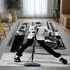 Vintage E-Elvis Graceland Rock 'n' Roll Soft Non-Slip Area Rug for Living Room,Bedroom Playroom Carpet Mat for Sofa,Home Decor