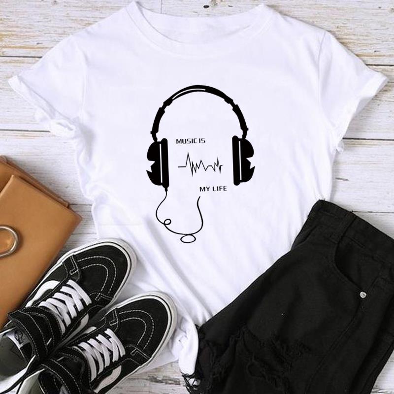 (Asian Size) Fashion Print Female Watercolor Love Heart Trend Cute Casual Women's Top Casual T Clothing Graphic Tee Short Sleeve T-shirt