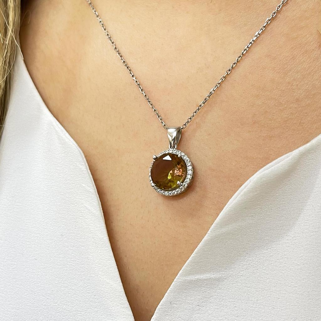 Комплект серебряных украшений из султанитового камня 12 мм, комплект ювелирных изделий с изменяющим цвет камнем, серьга из султанита + кольцо + кулон + ожерелье, турецкая диаспора