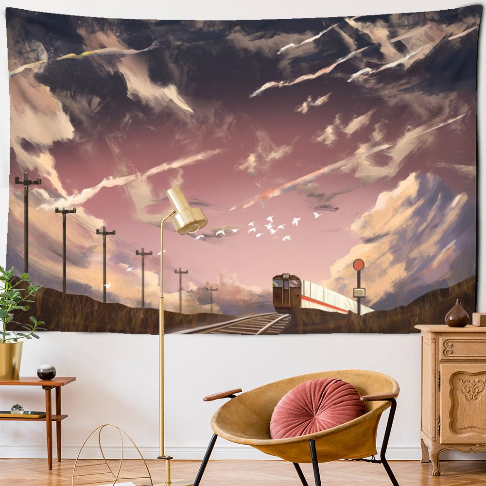 Научная фантастика картина маслом гобелен настенный богемный мультфильм хиппи психоделический ковер художественная комната домашний декор