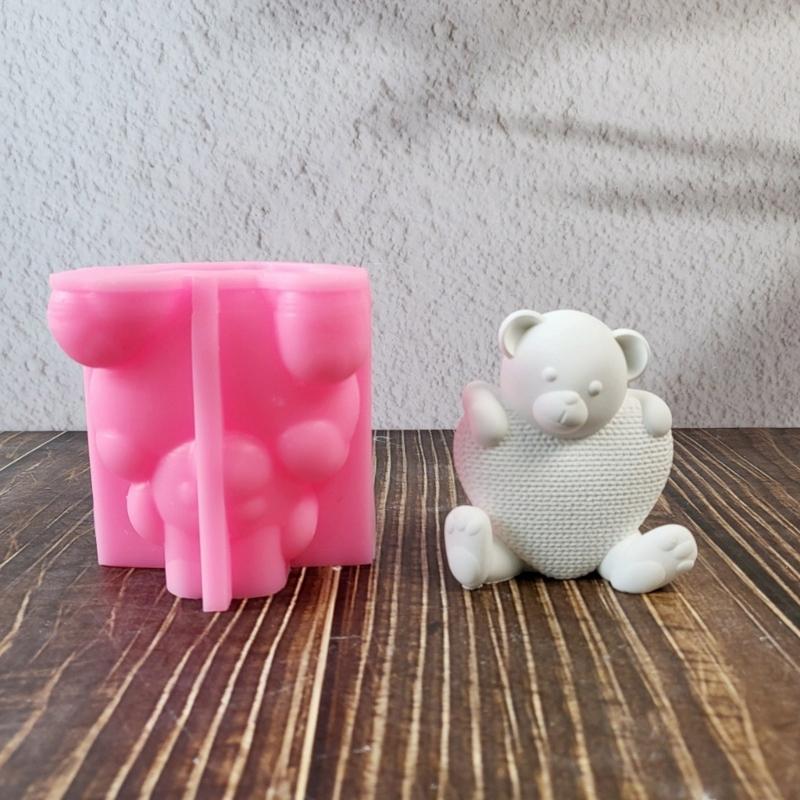 Крючком Сердце Медведь Силиконовые Формы для Свечей Мыла Шоколада Конфет Торта Мастики Украшения Цемент Гипс Силиконовые Формы