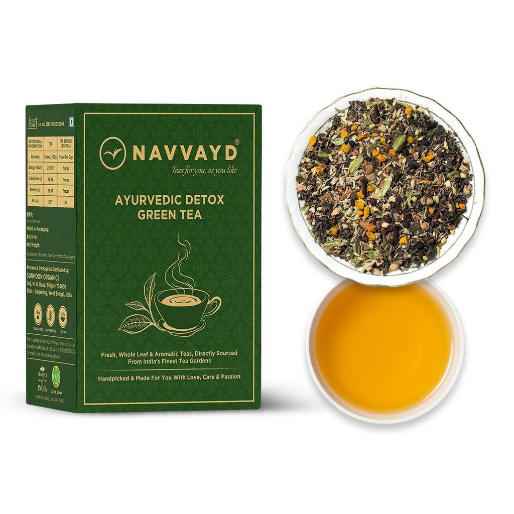 Аюрведический очищающий Зеленый чай (100 г), Ayurvedic Detox Green Tea,  Navvayd