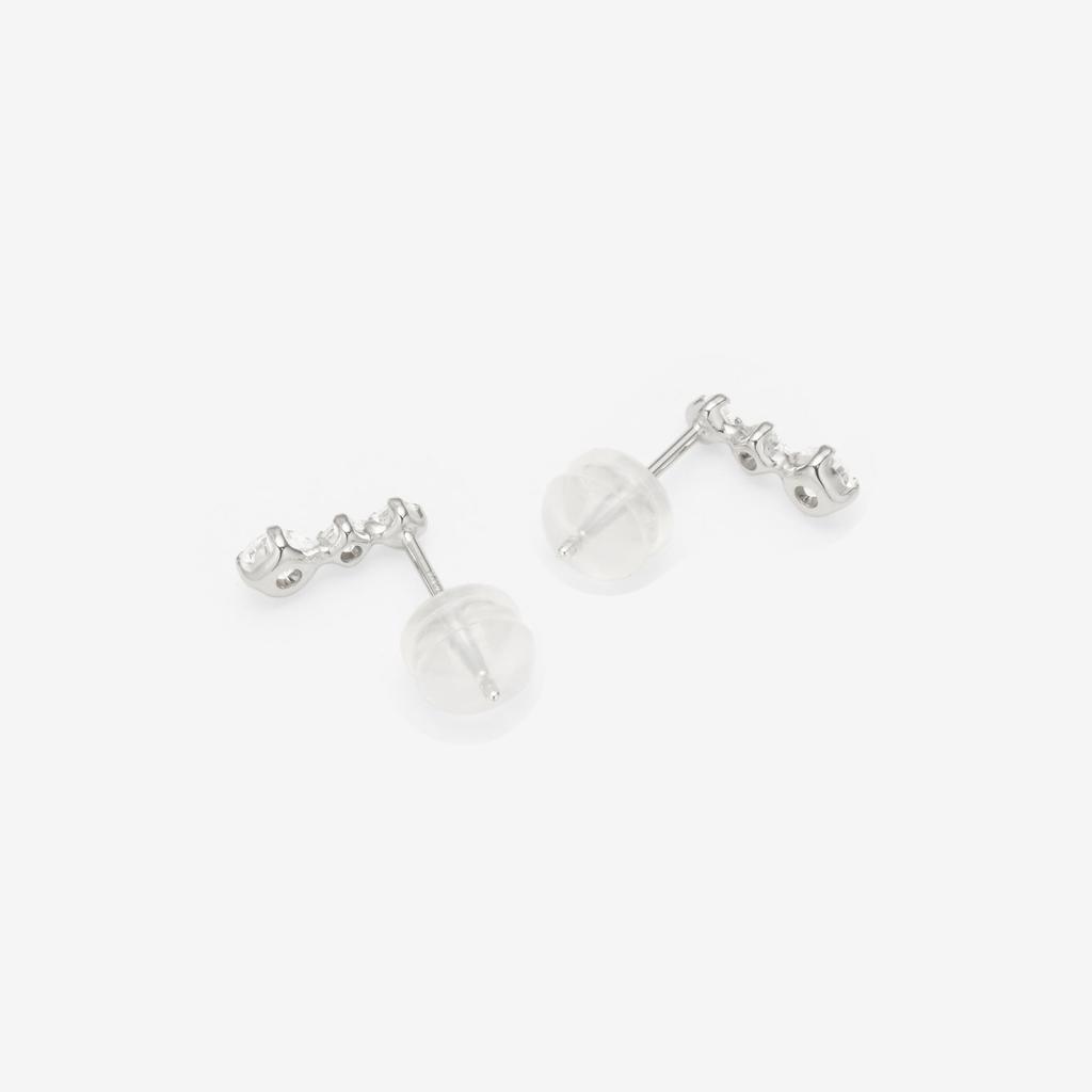 ESTELLE [Official] Women's Earrings, 10K White Gold with Cubic Zirconia, 0222-9386-0019-0000