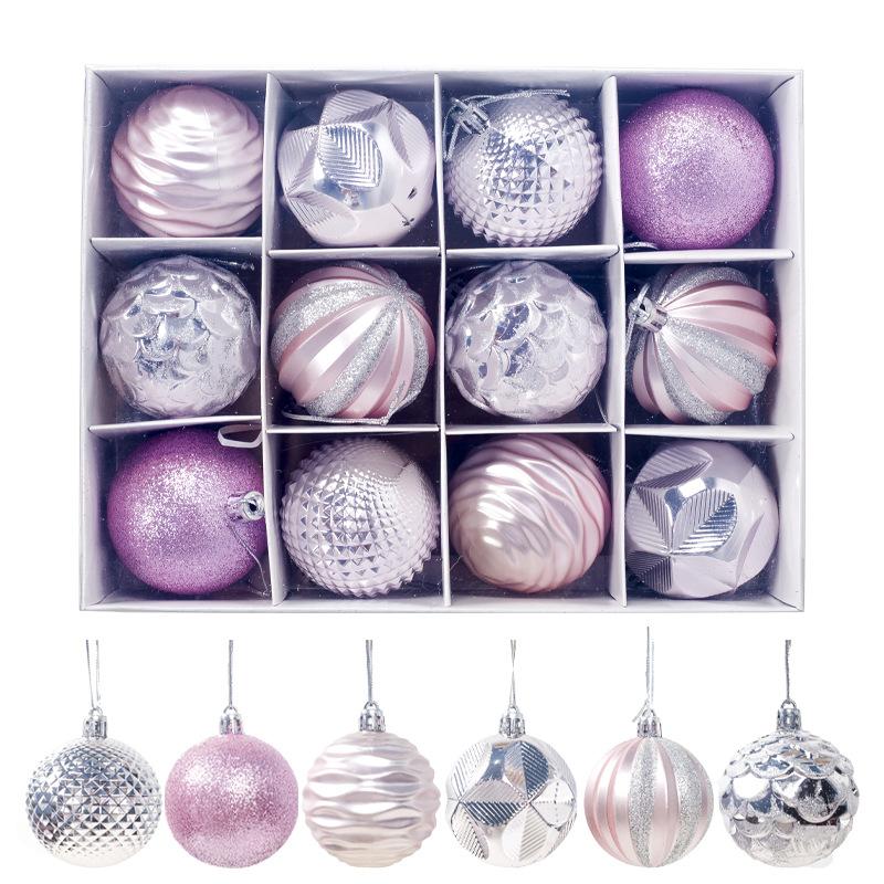 12pcs / Set 6Colors 6cm Christmas Ball Tree Decorated Diameter Christmas Ball Decorated Gift Pendant