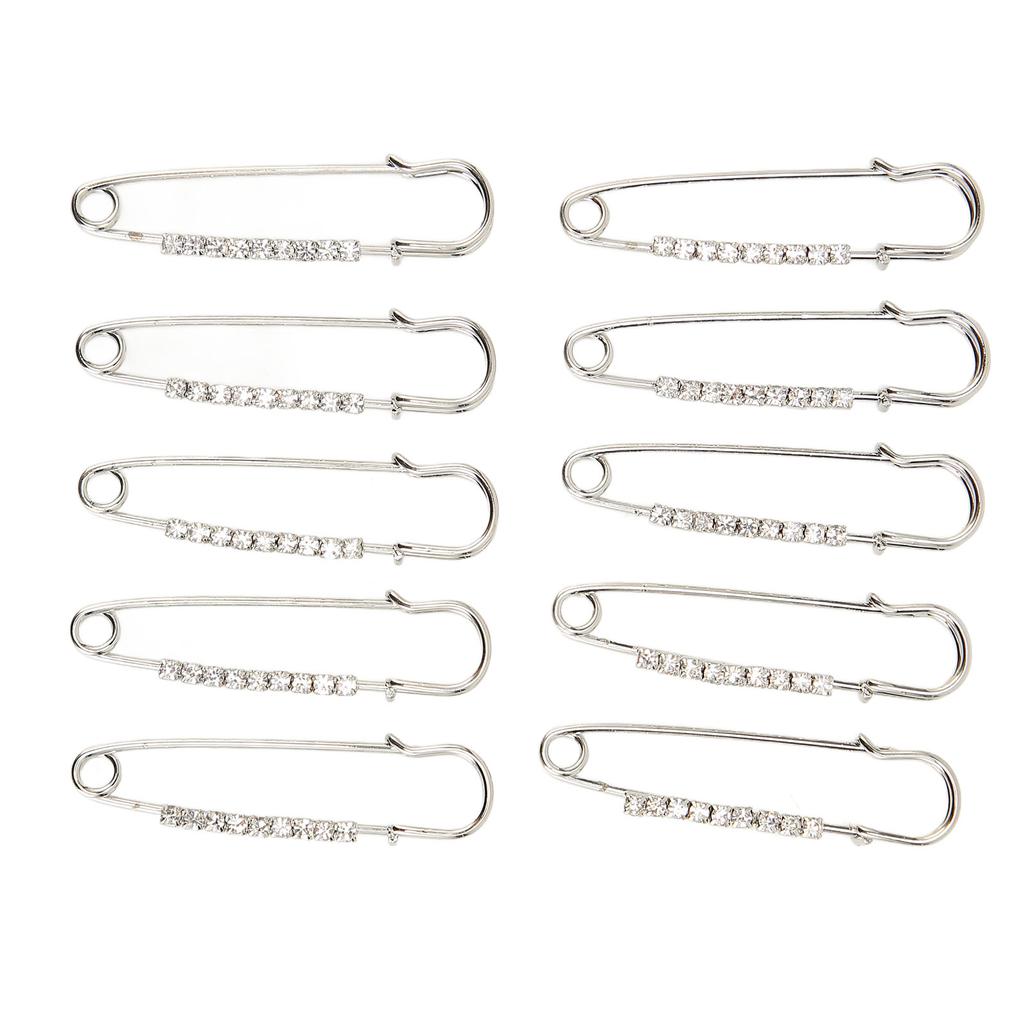 10 шт. броши со стразами в виде булавок для женщин в стиле ретро, элегантные, легко подходящие английские булавки для свитера